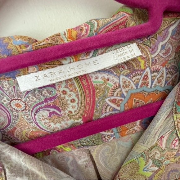 Zara Home Multicolor Paisley Oversized Tunic Blouse Size M - Picture 3 of 12